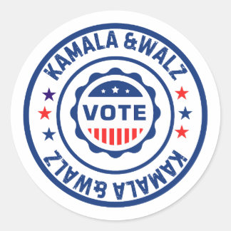 Pegatina Redonda Votar por Kamala harris y walz