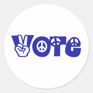 Pegatina Redonda Votar por la paz