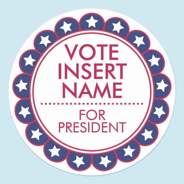 Pegatina Redonda Votar por las elecciones a Personalizable de Pegat (MISOOK Round Vote Election Campaign Stickers)
