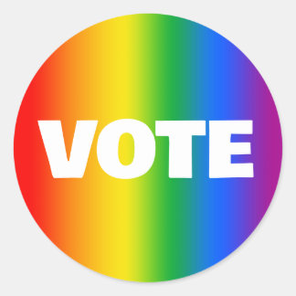 Pegatina Redonda Votar por los derechos LGBTQ+