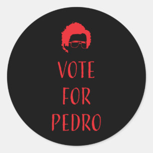 Pegatina Redonda Votar por Pedro - Napoleón Dinamita