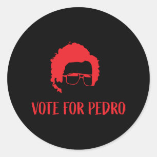 Pegatina Redonda Votar por Pedro - Napoleón Dinamita