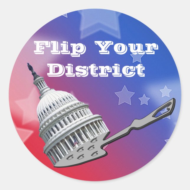 Pegatina Redonda Votar por su distrito 2026 (Anverso)