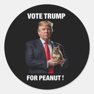 Pegatina Redonda Votar por Trump por la ardilla 3