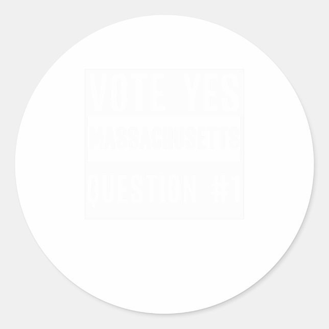 Pegatina Redonda Votar Sí en la pregunta 1 de Massachusetts (Anverso)