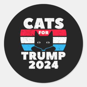 Pegatina Redonda Votaré gatos para el debate electoral de Trump 202