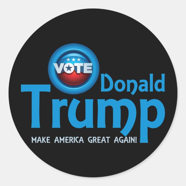 Pegatina Redonda Vote a Donald Trump 2016 (Anverso)