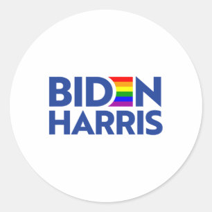 Pegatina Redonda Vote Biden Harris Presidente Lgbt Lgbtq Bandera de