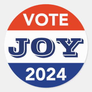 Pegatina Redonda Vote Joy 2024 Harris Walz
