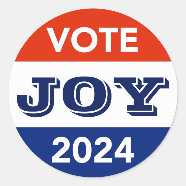 Pegatina Redonda Vote Joy 2024 Harris Walz (Anverso)