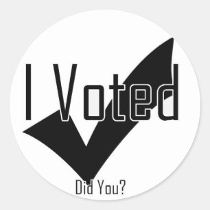Pegatina Redonda Voté. ¿Lo Hiciste?
