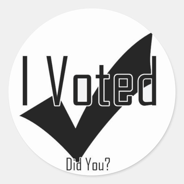 Pegatina Redonda Voté. ¿Lo Hiciste? (Anverso)