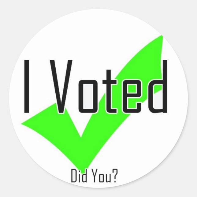 Pegatina Redonda Voté. ¿Lo Hiciste? (Anverso)
