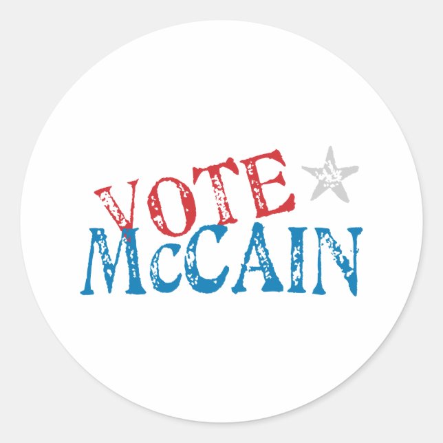 Pegatina Redonda Vote McCain (Anverso)