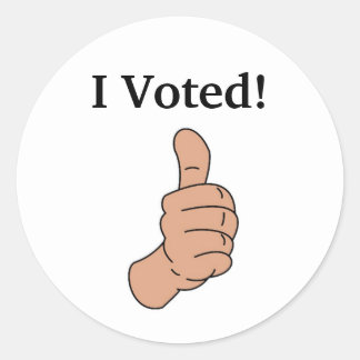Pegatina Redonda ¡Voté! Miniaturas arriba