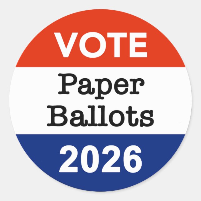Pegatina Redonda Vote Paper Ballots 2026 Midterm Election Paper Cup (Anverso)