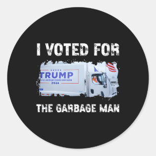 Pegatina Redonda Voté Por El Camión Garbyge Trump 2024