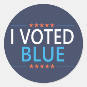 Pegatina Redonda Voté por el Demócrata Azul