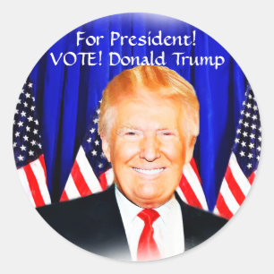 Pegatina Redonda Vote_ por el presidente Donald Trump_