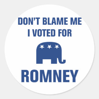 Pegatina Redonda Voté Por Romney