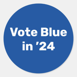Pegatina Redonda Voto azul en 2024
