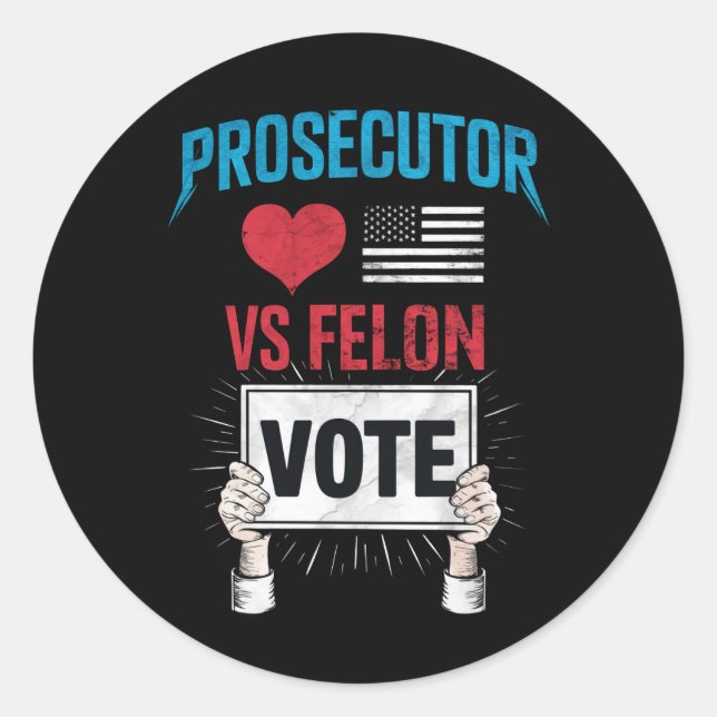Pegatina Redonda Voto de Fiscal vs Felón (Anverso)