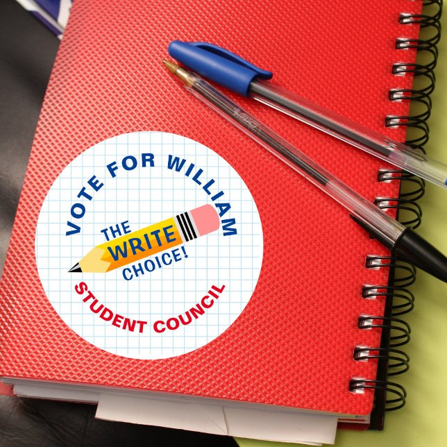 Pegatina Redonda Voto de juego para presidente de clase: elección d (Subido por el creador)