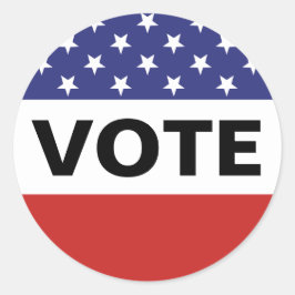 Pegatina Redonda Voto de la bandera estadounidense
