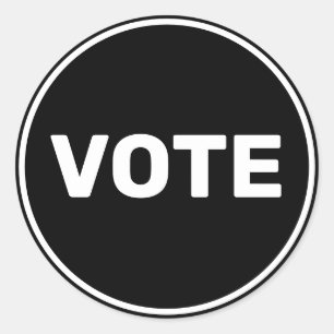 Pegatina Redonda Voto en blanco y negro