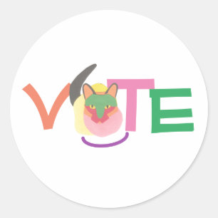 Pegatina Redonda Voto Feliz Gato GOTV