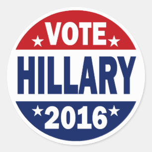 Pegatina Redonda Voto Hillary 2016