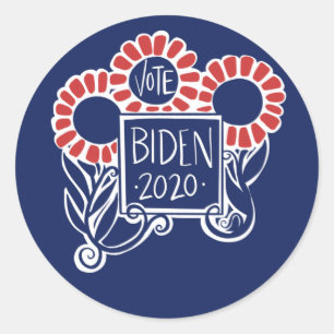 Pegatina Redonda Voto Joe Biden 2020 Elección Biden