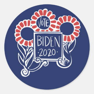 Pegatina Redonda Voto Joe Biden 2020 Elección Biden