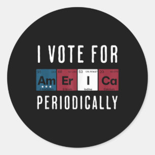Pegatina Redonda Voto Por Estados Unidos Periódicamente Como Princi