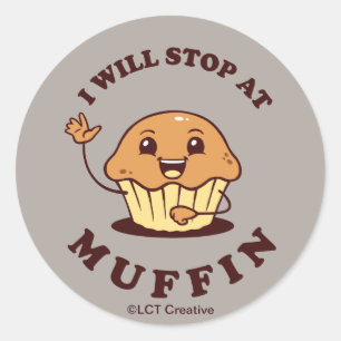 Pegatina Redonda Voy A Parar En Muffin