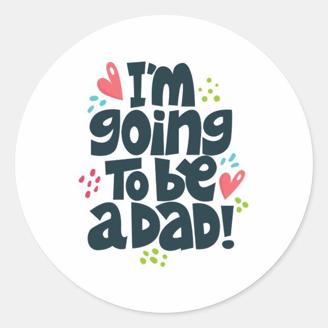 Pegatina Redonda Voy a ser papá (Anverso)