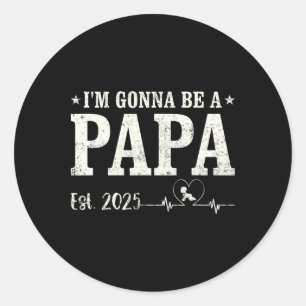 Pegatina Redonda Voy a ser un papa este 2025 Vintage del Día de los