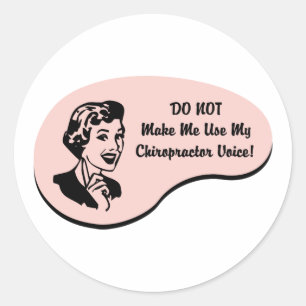 Pegatina Redonda Voz del Chiropractor