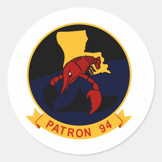 Pegatina Redonda VP-94 Crawfishers (Anverso)