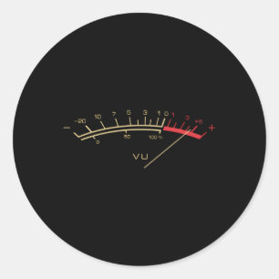 Pegatina Redonda Vu Meter Música estéreo Hi-Fi