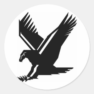 Pegatina Redonda vuelo de águila