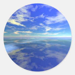 Pegatina Redonda Vuelo sobre el agua