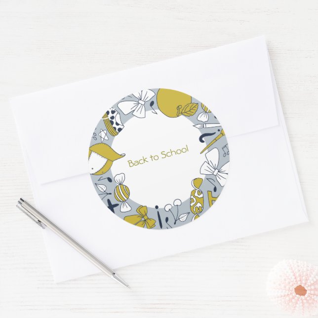 Pegatina Redonda Vuelta al Cole con Darling Little Things Sticker (Sobre)