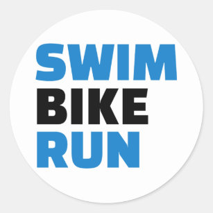 Pegatina Redonda Vuelta en bicicleta nadadora