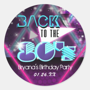 Pegatina Redonda VUELVE A LOS 80'S Glam Dance Party Sticker