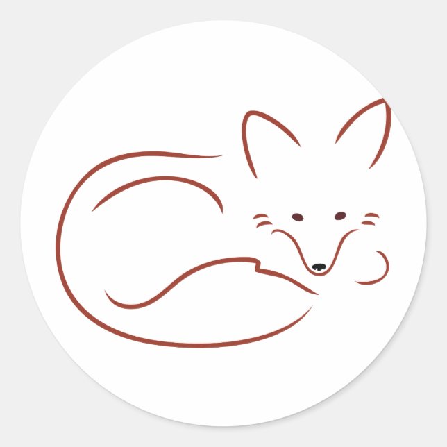 Pegatina Redonda Vulpes vulpes (Anverso)