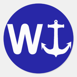 Pegatina Redonda W Anchor Wancter Funny Chiste Gift