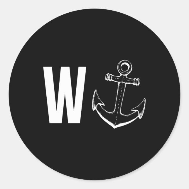 Pegatina Redonda W Anchor W'Anker (Anverso)