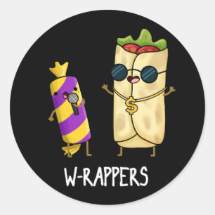 Pegatina Redonda W-rappers Funny Food Pun Dark BG