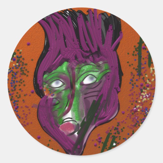 Pegatina Redonda Wacky Cartoon Round Sticker Sheets (Anverso)